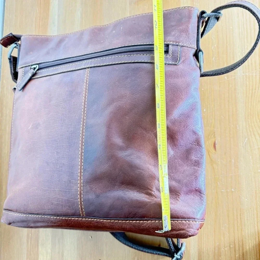JACK GEORGES Voyager Brown Leather Crossbody Bag